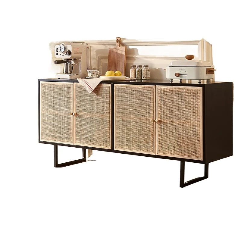 

Nordic household rattan entrance, display cabinet, medieval homestay hotel restaurant solid wood storage cabinet