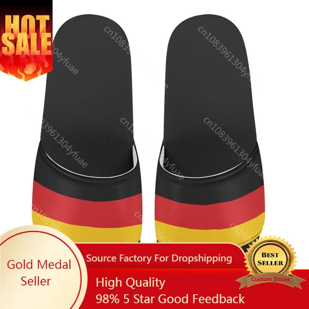 men Custom Pattern Slippers Germany Flag Print Summer Fashion Slide Sandals Outdoor Non-slip Beach Shoes Platform Flip Flops