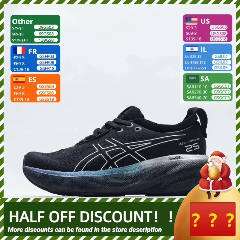 -Zapatillas Asics de correr antideslizantes para hombre, zapatos ligeros transpirables, Unisex, Nimbus 25