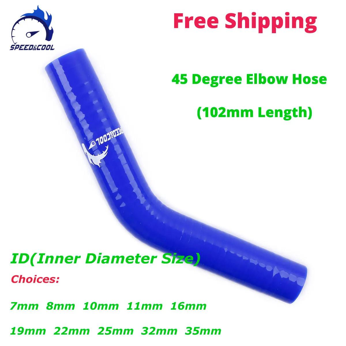 45 Degree Elbow General Silicone Coolant Intercooler Pipe Tube Hose ID 7mm 8mm 10mm 11mm 16mm 19mm 22mm 25mm 32m 35mm