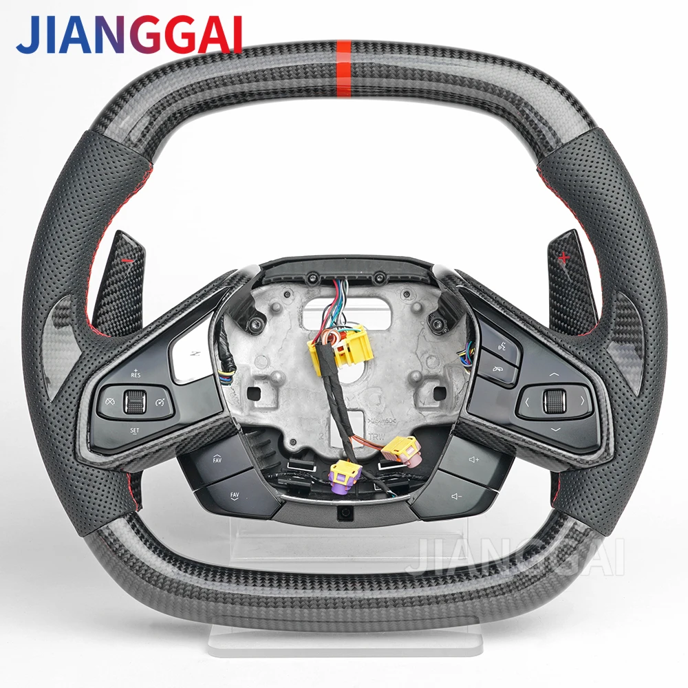 

Customized Racing Steering Wheel Carbon Fiber Steering Wheel（without buttons）Fit For Chevrolet Corvette C8 2020