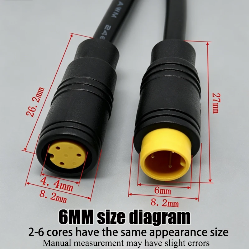 1M M6/M8-2/3/4/5/6-Pin Stecker auf Buchse Julet Elektrisches Verbindungskabel Steckverbinder Roller Bremse Wasserdichtes Signalsensor-Kabel – Detail 11