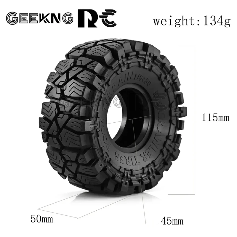 4PCS 1.9 Rubber Tire Wheel Tyre for 1/10 RC Crawler Car Axial SCX10 Pro Capra TRX4 RC4WD D90 Redcat Color: 1set