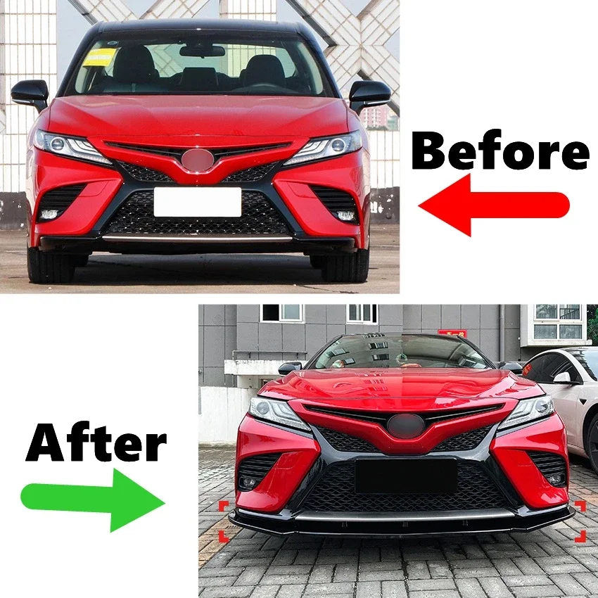 For Toyota Camry 8th Gen Sports Version 2018 2019 2020 Car Front Lower Bumper Spoiler Lip Diffuser Splitter Body Kits