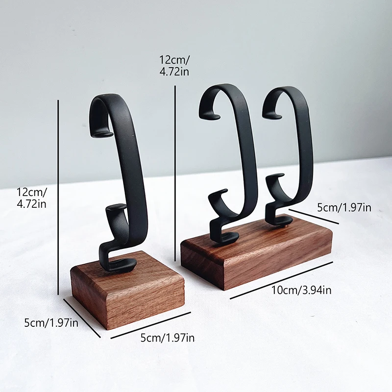 

Solid Wood C-Shaped Jewelry Organizer - Multi-Tier Watch Holder Display Stand for Bracelets Rings & Earrings with Gift Box