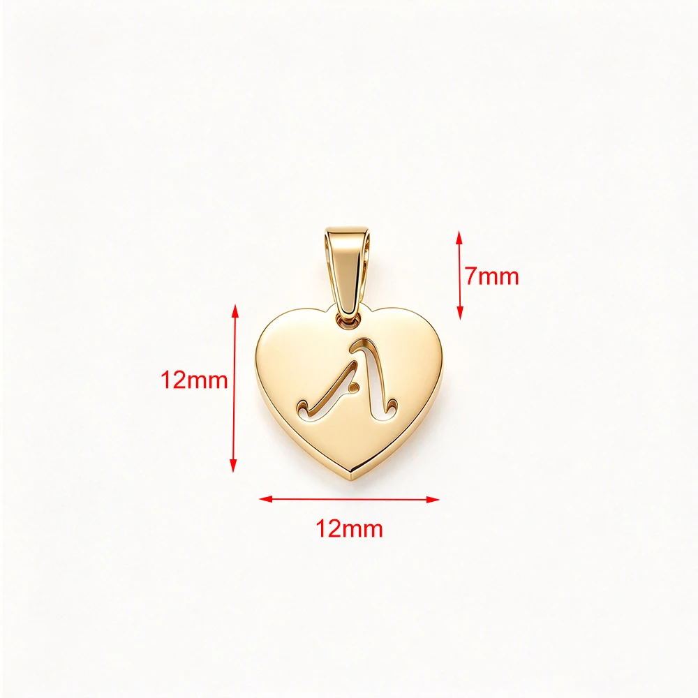 Fnixtar 26pcs A-Z Stainless Steel Alphabet Letters Charms Pendants With Clasp For DIY Name Jewelry Necklace Birthday Gifts