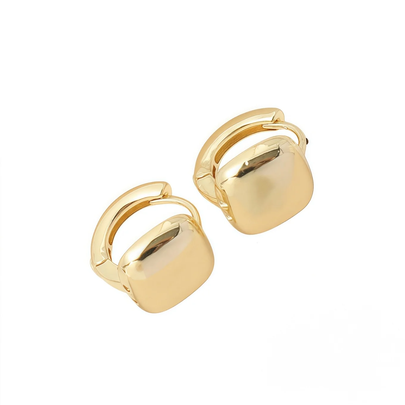 

Women's Geometric Square Ear Clips - Gold Silver Metallic Cold Style Minimalist Earrings