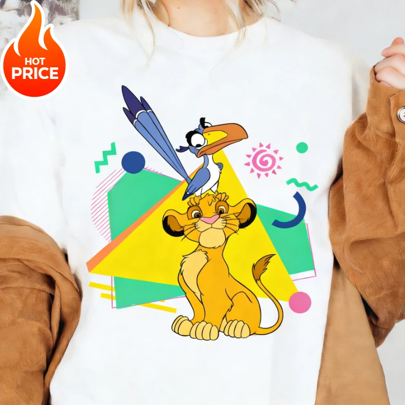 

Летняя футболка Disney The Lion King Simba 2026 для мальчиков и девочек, семейная одежда для родителей и детей, повседневная футболка большого размера для мужчин и женщин с короткими рукавами