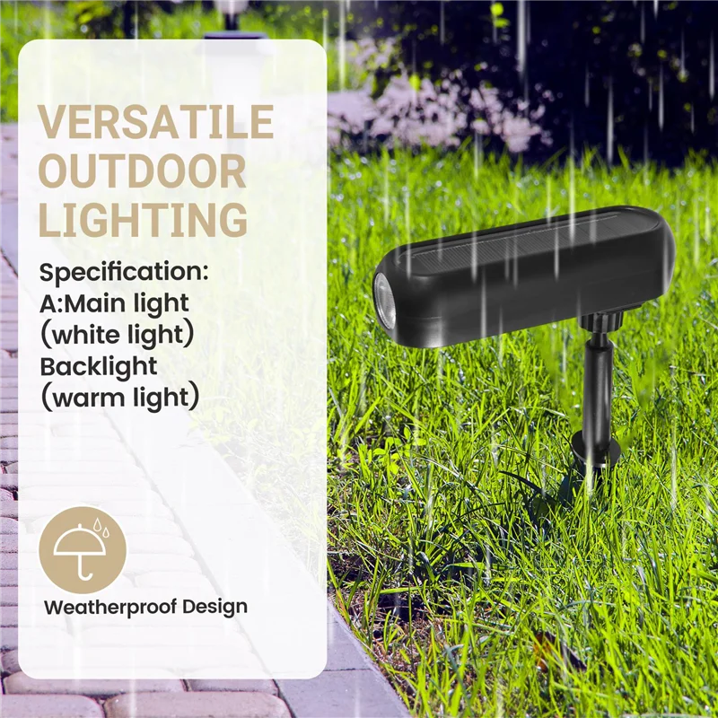 

ABRU-Outdoor Solar Waterproof Light Garden Lawn Spotlight Ground Plug Light Suitable For Landscape Road Decoration