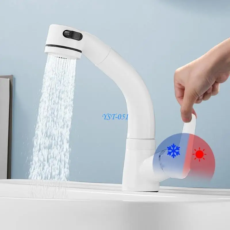 E15A صنبور الحمام مع الرشاشات القابلة للسحب صنبور حوض قابل للرفع 360 درجة صنبور حوض خلاط #2