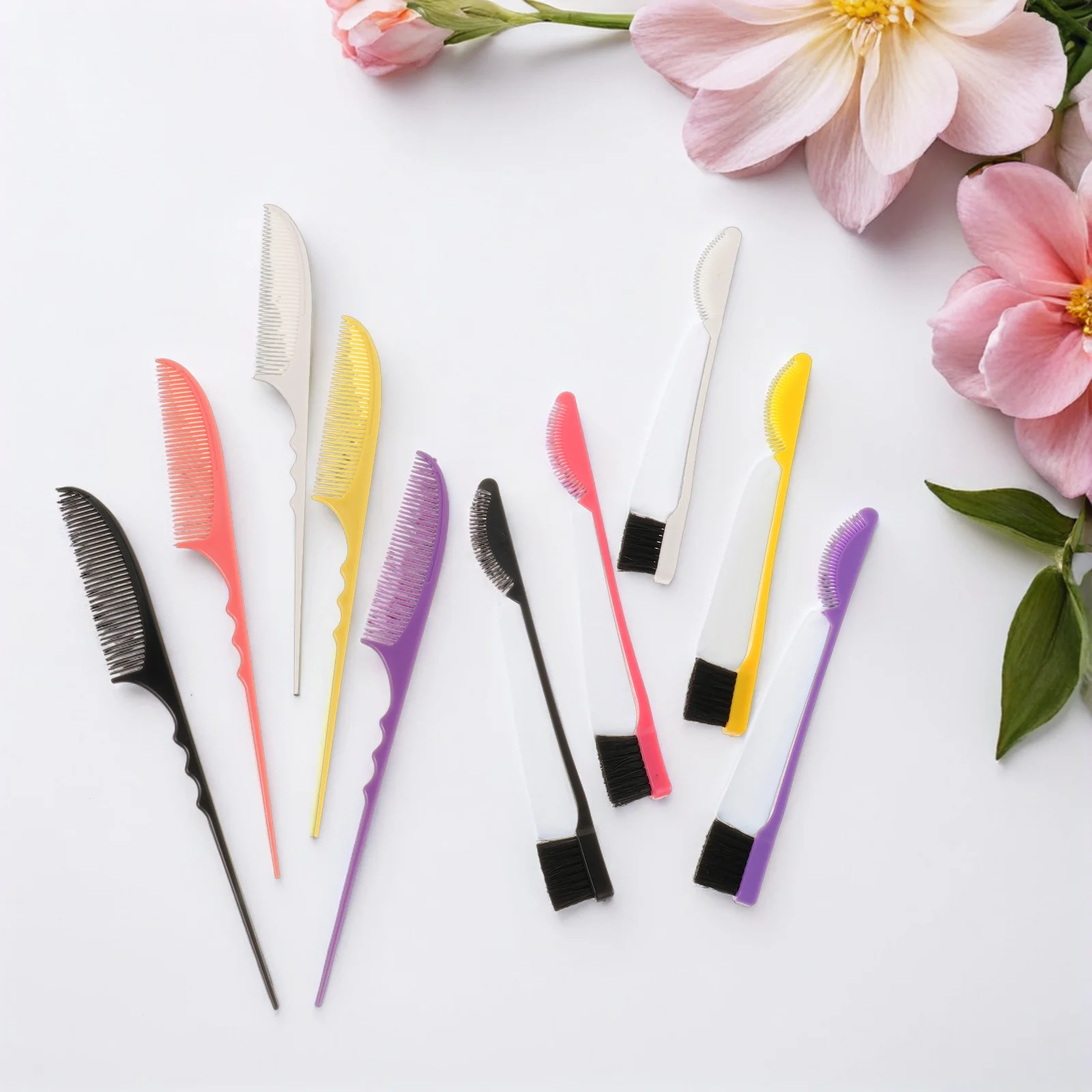 ชุดหวีแปรงสองด้านสำหรับจัดแต่งทรงผมคิ้ว หวีปลายแหลมสำหรับจัดแต่งทรงผม หวีแปรงสำหรับแบ่งผมอย่างแม่นยำ หวีแปรงสำหรับจัดแต่งทรงผมให้เรียบ