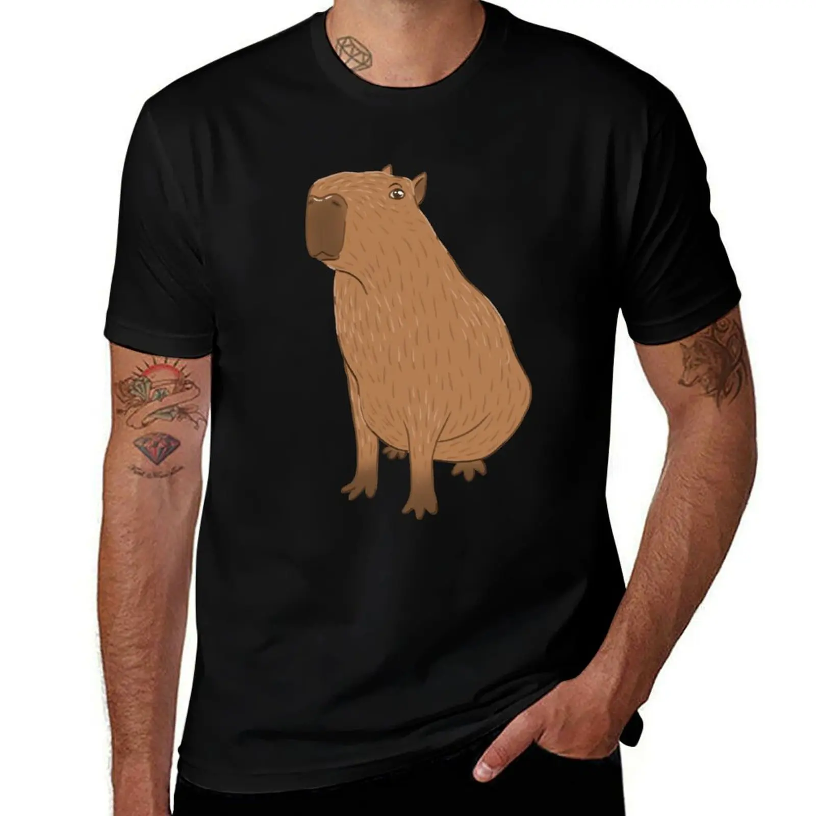 

capybara T-Shirt cotton tshirt 100% t shirts for man pack cotton T-Shirt