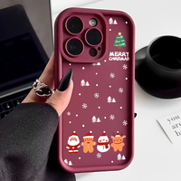 Merry Christmas Soft TPU Case For iPhone 17 15 16 Pro Max 14 13 12 11 Pro Max 16e Shockproof Silicone Phone Cover New Year Gift