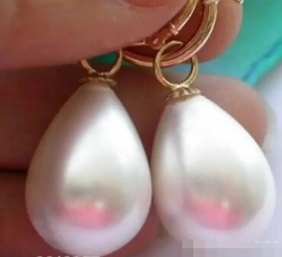 

new hot 12 DRIP white SOUTH SEA SHELL PEARL DANGLE EARRING