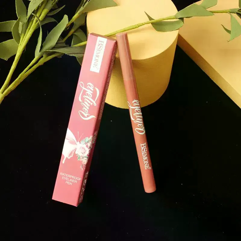 BSIMONE Waterdichte zwarte eyelinerpen Sneldrogend Langdurig Mat Glad Gemakkelijk te kleuren Vloeibare eyelinerpen Make-up cosmetica