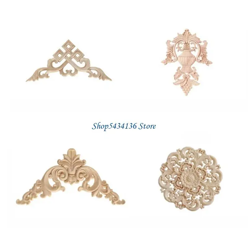 H7ed fácil instalação maciça floral apliques decorações porta redonda versátil estilo clássico europeu para sala