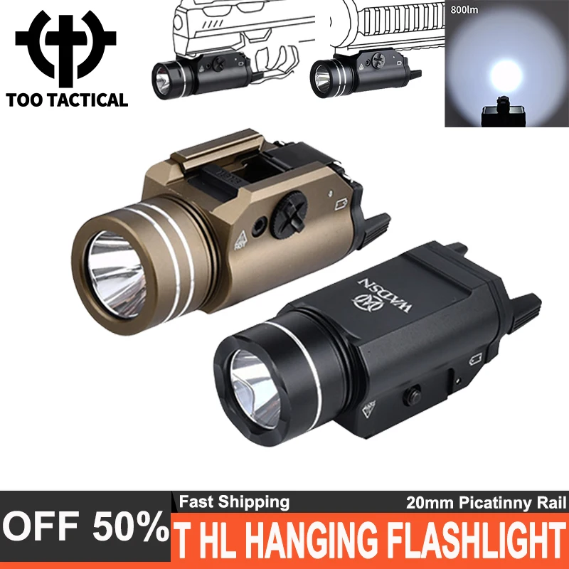 

Wadsn Metal T HL Hunting Scout Light Strobe White Lights 800Lumens Powerful Hanging Flashlight X300 X400 For G 17 18 19 With Box