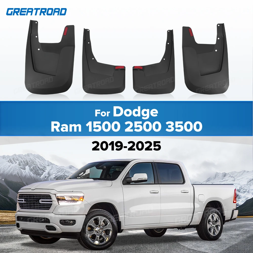 For Dodge Ram 1500 2500 3500 2019-2025 2020 2021 2022 2023 2024 Fender Mudflaps Splash Guards Mudguards Mud Flaps