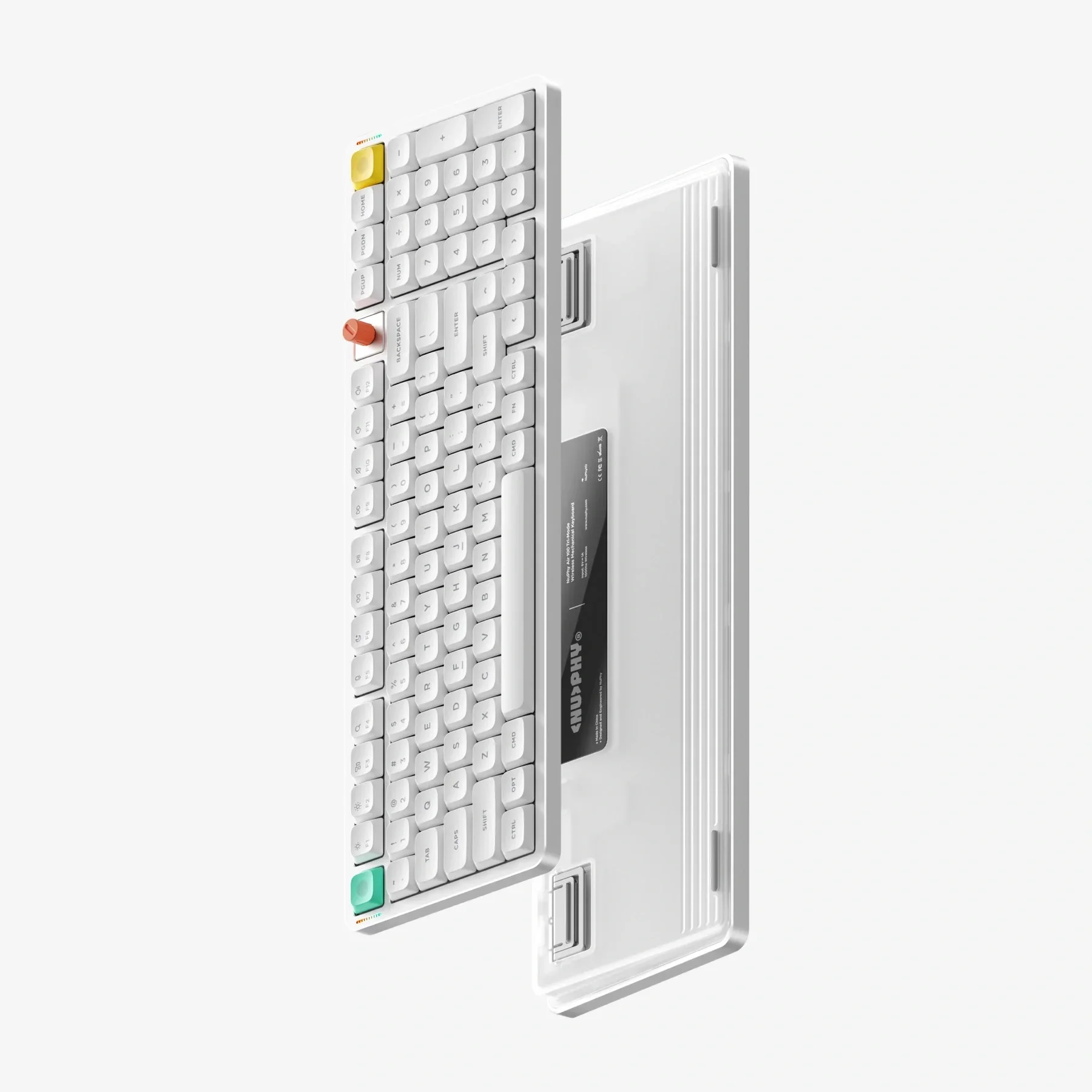 NuPhy Air100 V3 핫스왑 가능 블루투스 무선 기계식 키보드 100키 100% 커스텀 로우 프로파일 키보드 (노브, RGB 포함)