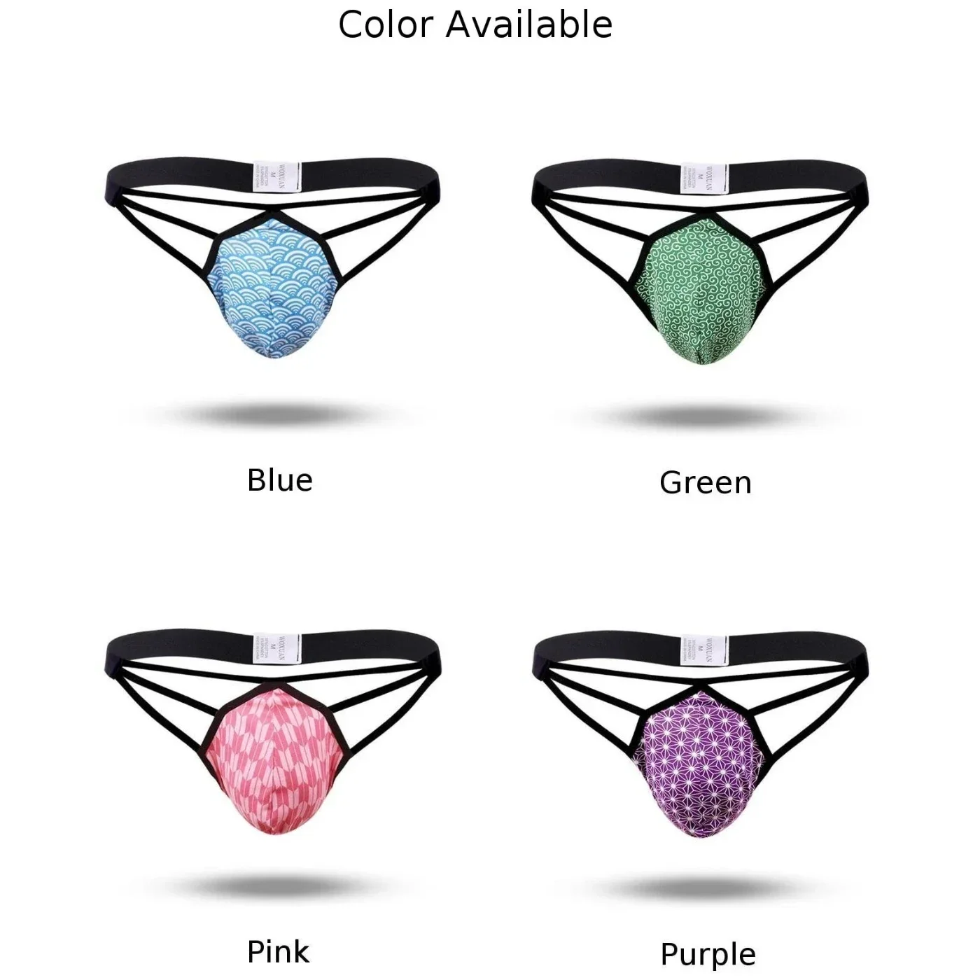 Men Cotton Underwear Low Waist G-String Thongs U Convex Pouch T-back Panties