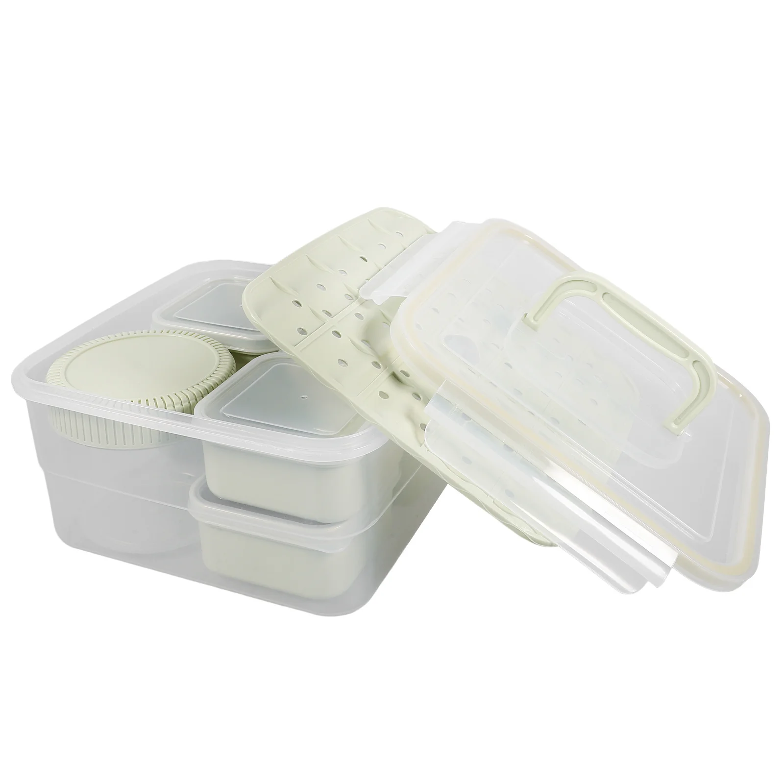

1 set 1 Set Multi-Compartment Food Storage Container Keeping Box Leak-Proof Portable Bpa-Free For Fridge Lunch Fruit