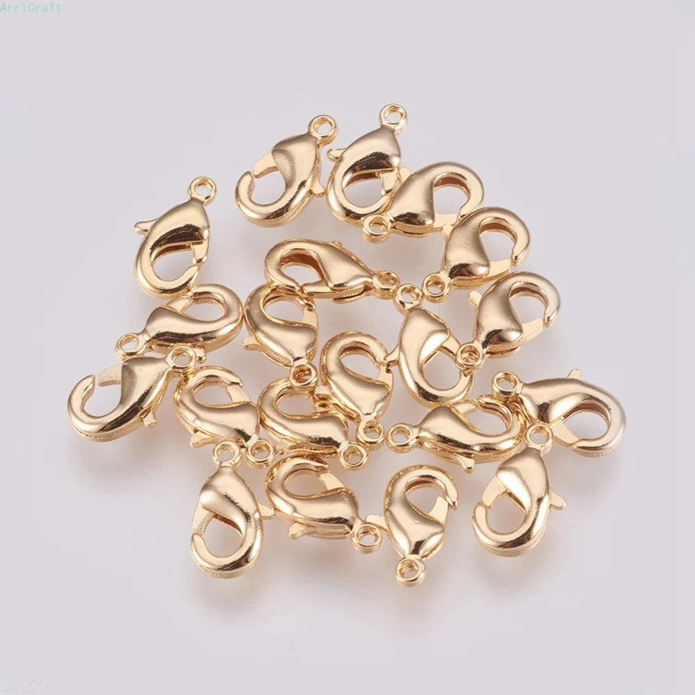 

20pcs Brass Lobster Claw Clasps Nickel Free Real 18K Gold Plated 9x5x3mm Hole: 1mm