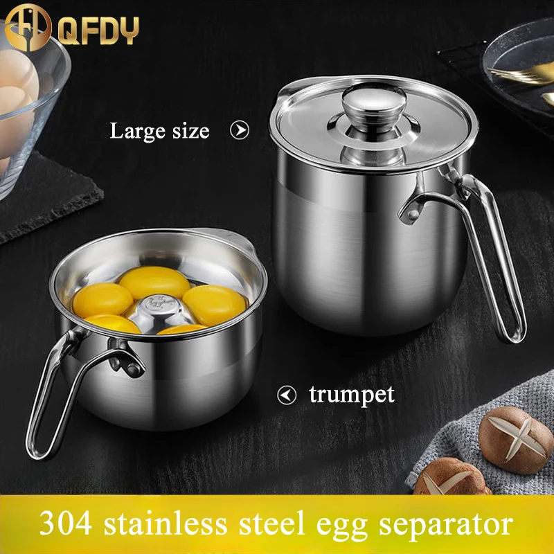 

Household Egg Separation Set 304 Stainless Steel Egg White Separator Auxiliary Baby Food Supplement Egg Yolk Protein Filter Bowl