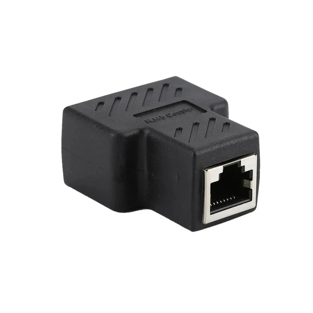 J45 1 To 1/2 LAN Ethernet Network Cable Female Splitter Adapter Connector Splitter Extender Plug Network Tee Head Connection