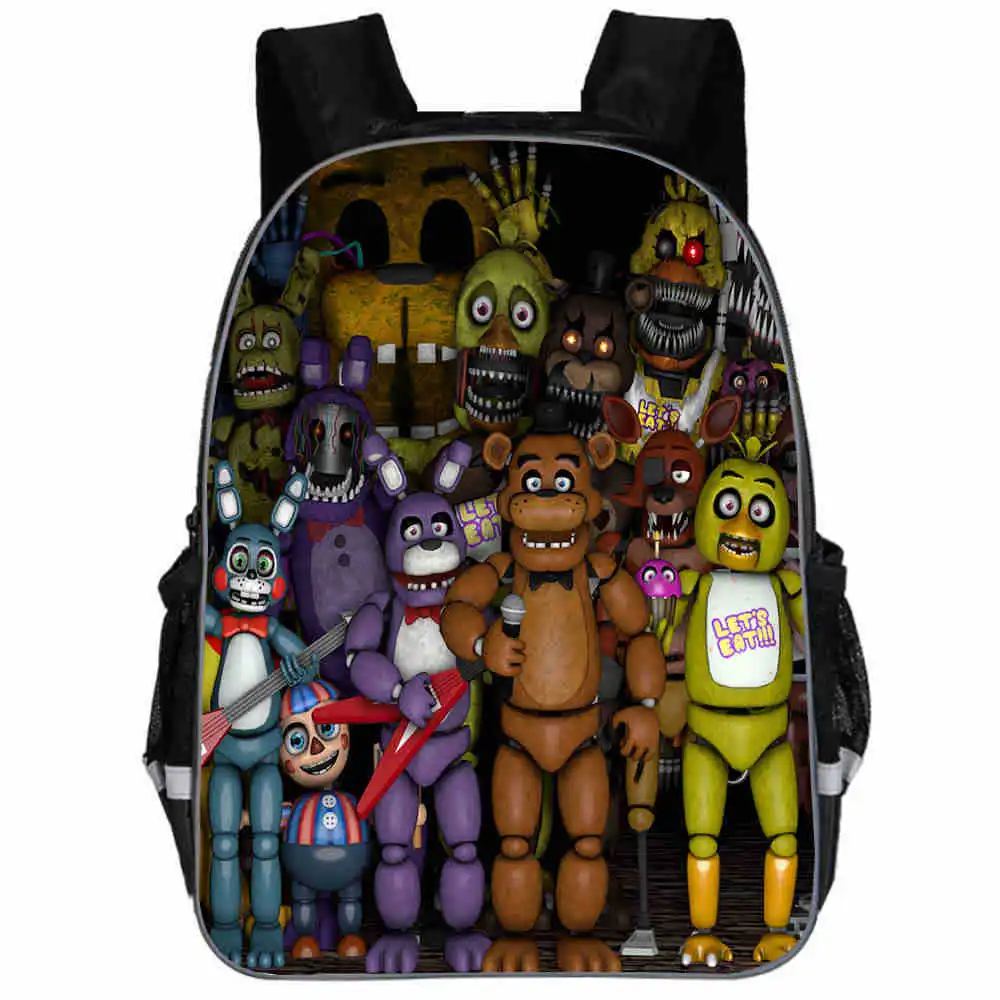 Freddy plecak zwierzęcy Anime FNAF Chica Foxy Undertale Sans casualowe torby szkolne maluchy chłopcy dziewczęta nastolatek Mochila prezent Bolsa