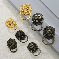 Antique Lion Head Zinc Alloy Drawer Pulls Kitchen Cabinet Handles Knobs Decorative Packing Box Handle New