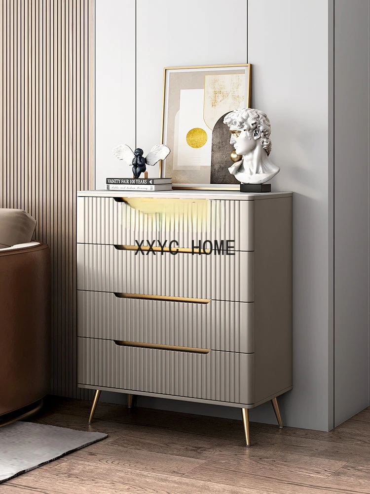 MELChest-Armoire de Rangement Nordic Light, Armoire Latérale de Salon, Armoire de Rangement Moderne Simple, Luxe