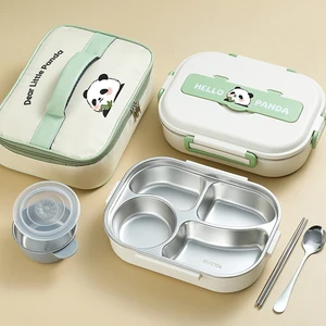Thermale Lunchbox aus Edelstahl, Mikrowellensicherheit, 2, 4, 5 Gitter, Lunchbox, Panda für Erwachsene, Kinder, Kinder, Schulpicknick 10 Hauptverkauf Panda Lunchbox - №3
