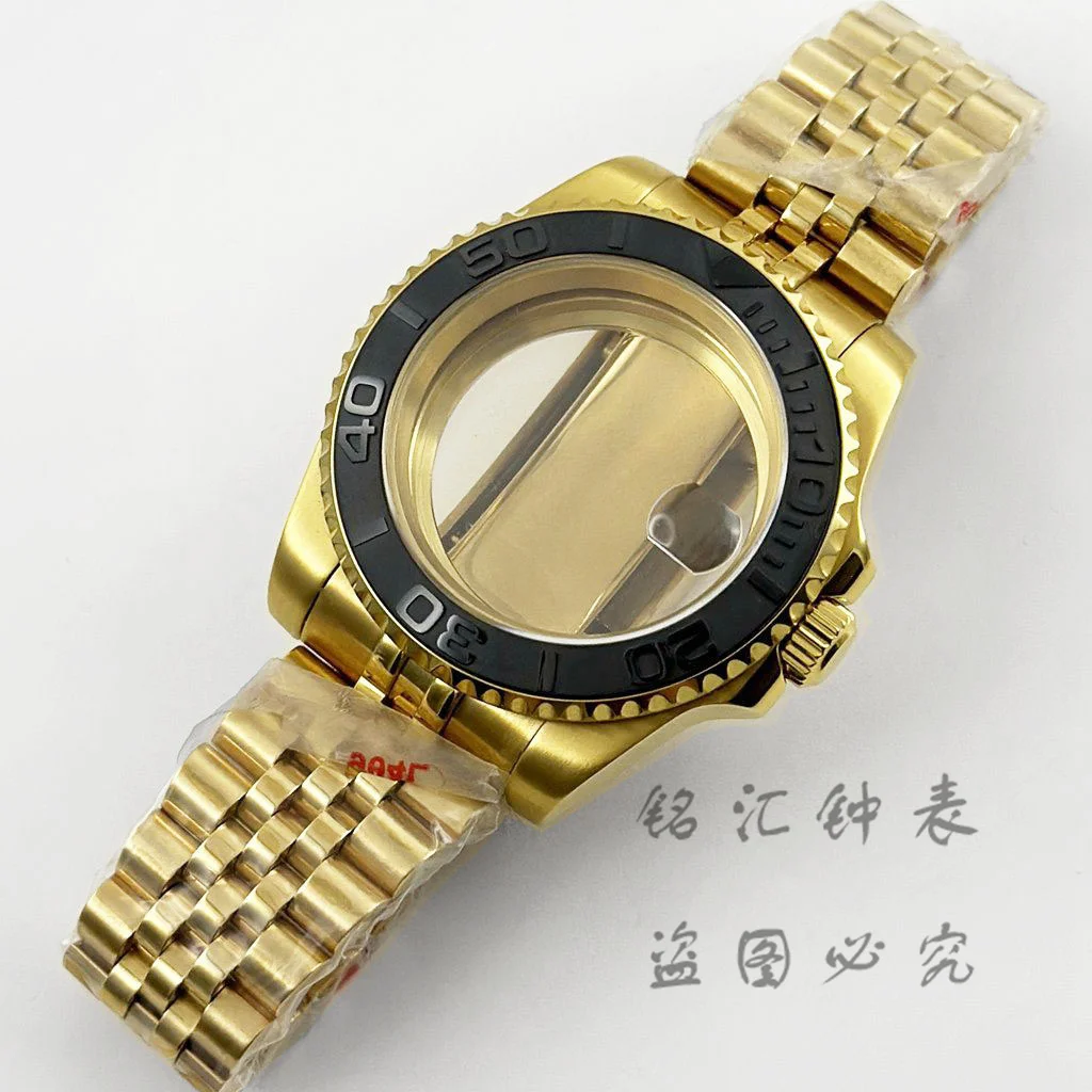 

Gold 40MM Jubilee Bracelet Sapphire Crystal Watch Case For ​NH34 NH35 NH36 NH38 ETA 2824 Movement Modified Water Ghost Watch