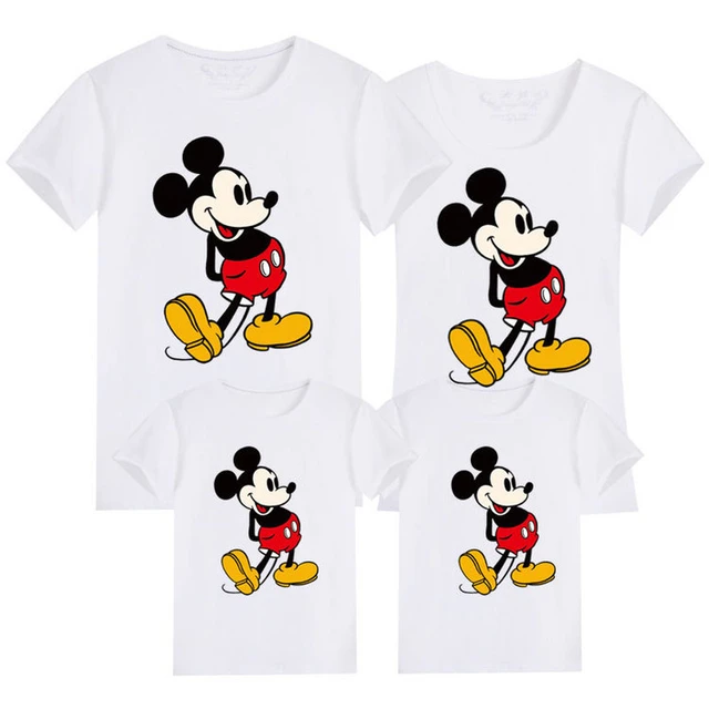 Camiseta de Mickey Mouse para madre e hija ropa a juego trajes para pareja papa hijo aspecto familiar vacaciones cumpleanos Tops para ninos AliExpress