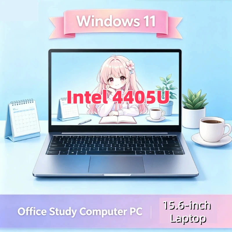 

16GB RAM 2TB SSD New Ultra Slim 15.6 Laptop Intel 4405U 1920*1080 Display Gaming PC Windows 11 Pro Office Study Computer