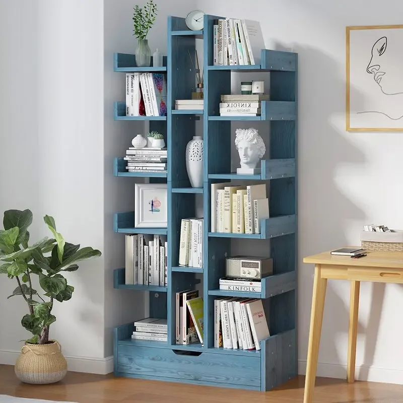 w*-Designs Storage Bookcases Aesthetic Library Minimalist Standing Book Shelf Manga Office Floor Estante Trendy Furniture/.
