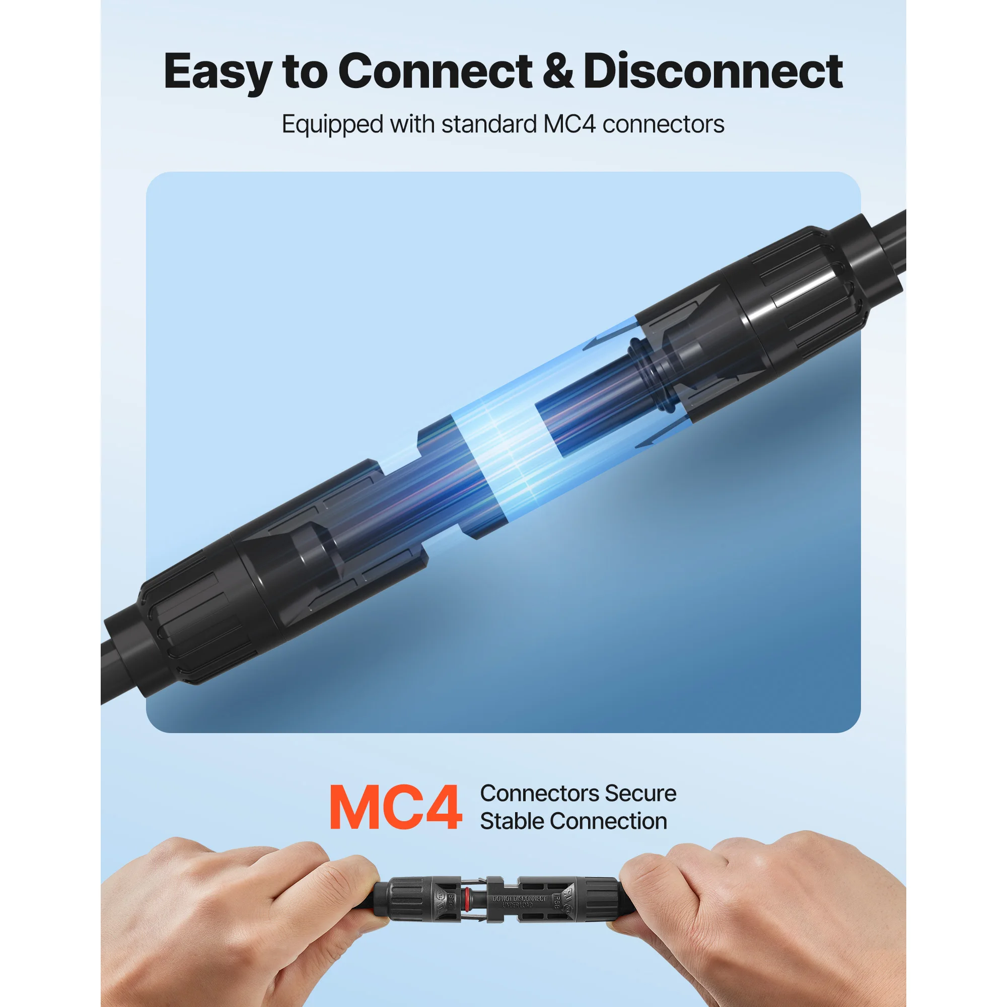 SucceBuy 30FT/50FT/100FT Solar Panel Extension Cable with Flame Retardant Protective Sleeving Female and Male Connectors for RV view 6
