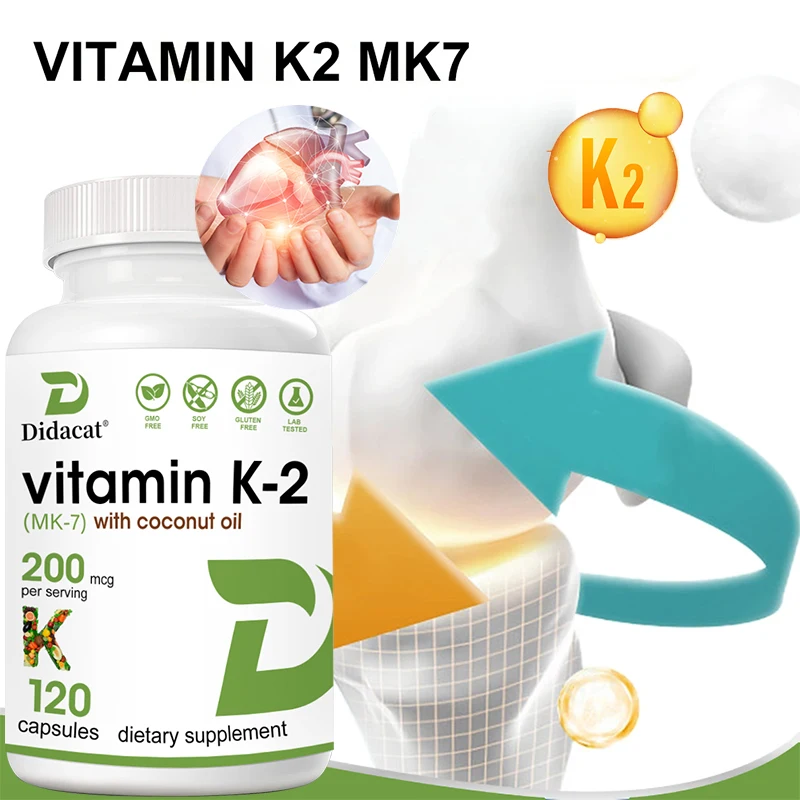 Vitamin K2 (MK-7) 200mcg Softgels, Easily Absorbed Vitamin K Supplement - Bone, Joint & Immune Support - Non-GMO Certified