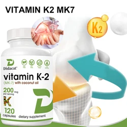 Vitamin K2 (MK-7) 200mcg Softgels, Easily Absorbed Vitamin K Supplement - Bone, Joint & Immune Support - Non-GMO Certified