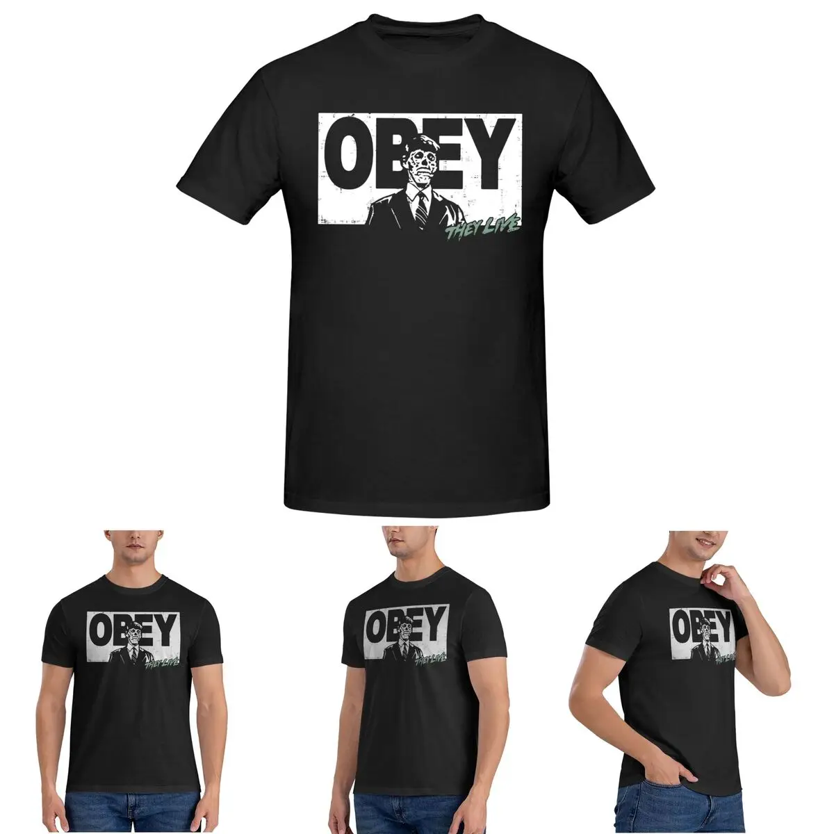 

They Live Obey T-Shirt for Men Cotton Oversized T Shirts Men's Short Sleeve Round Neck Summer Clothes Tops S-6XL