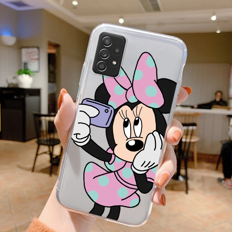 غرزة ديزني ميني ميكي سيليكون الحال بالنسبة لسامسونج غالاكسي A32 A53 5G A52S A 52 A52 لينة واضحة لطيف فوندا لسامسونج A32 A 53