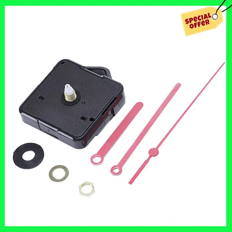 LBER 5 Pack Wall Clock Repair Parts Pendulum Movement Mechanism Quartz Clock Motor With Hands & Fittings Kit(Black+Red)