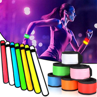 LED Armband Bracelet Light Up Flashing Sports Wristband Nylon Webbing Glow Safety Reflective Armbands for Night Running Cycling