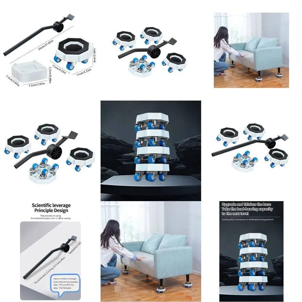 

652F Furniture Moving Transport Roller Appliance Slider Heavy Duty Furniture Lifter Easy Glides for Home Office Moving