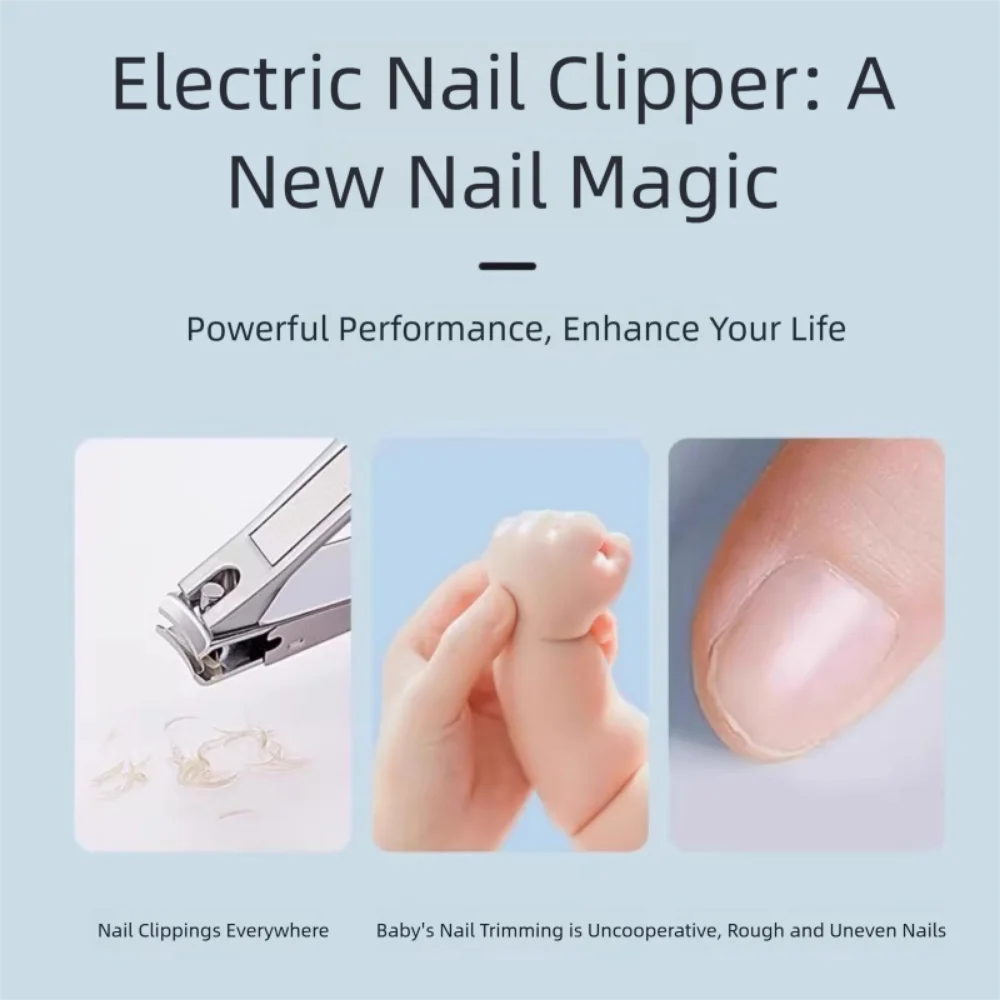 

Mini 2 IN 1 Nail Clipper Automatic Rechargeable Nail Grinder Trimmer Electric with LED Light Fingernail Trimmer for Adult