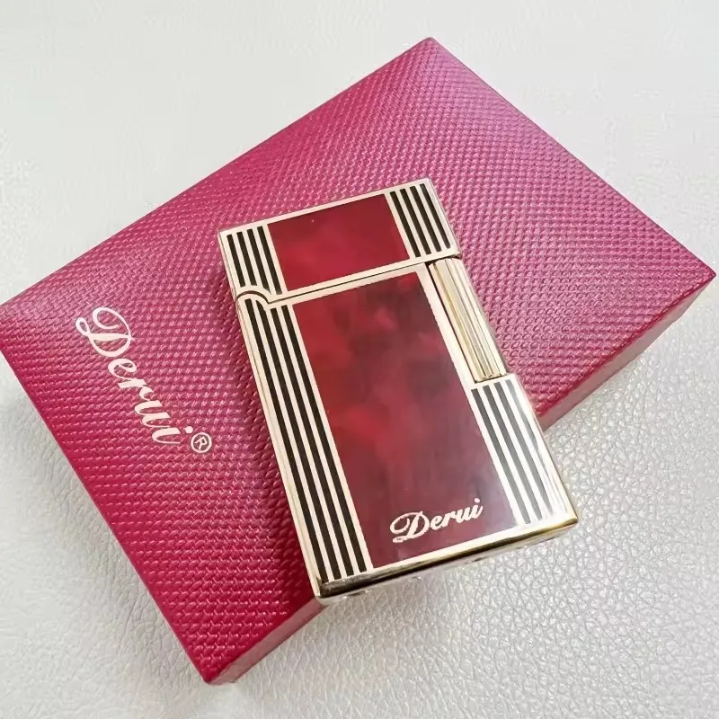 Derui Classic Loud Lighter Metal Inflatable Open Flame Side Slip Ignition Cigarette Lighter Smoking Accessories High-end Men's G