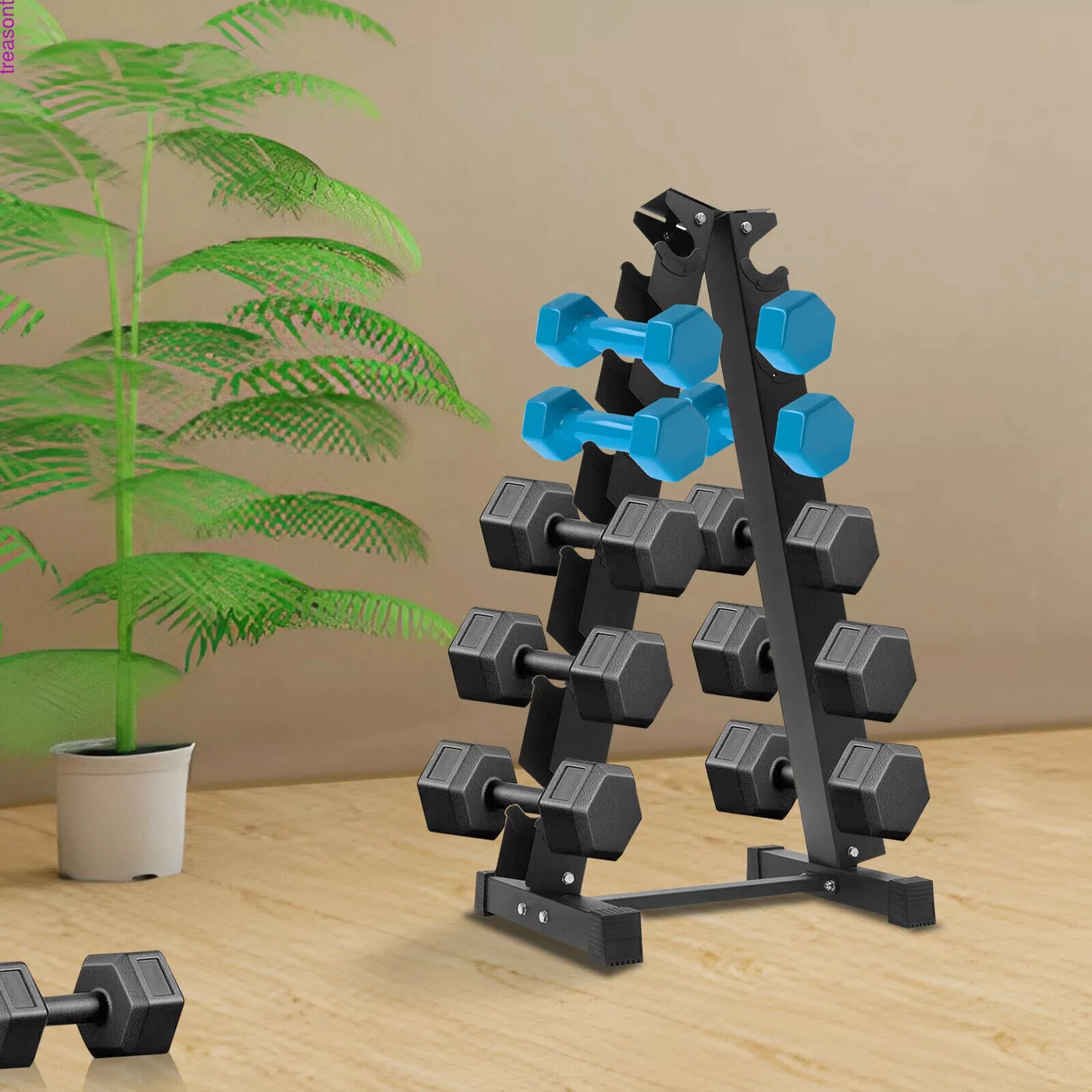 6-Pair Dumbbell Rack - Space-Saving, Durable, and Ideal for Home Gyms