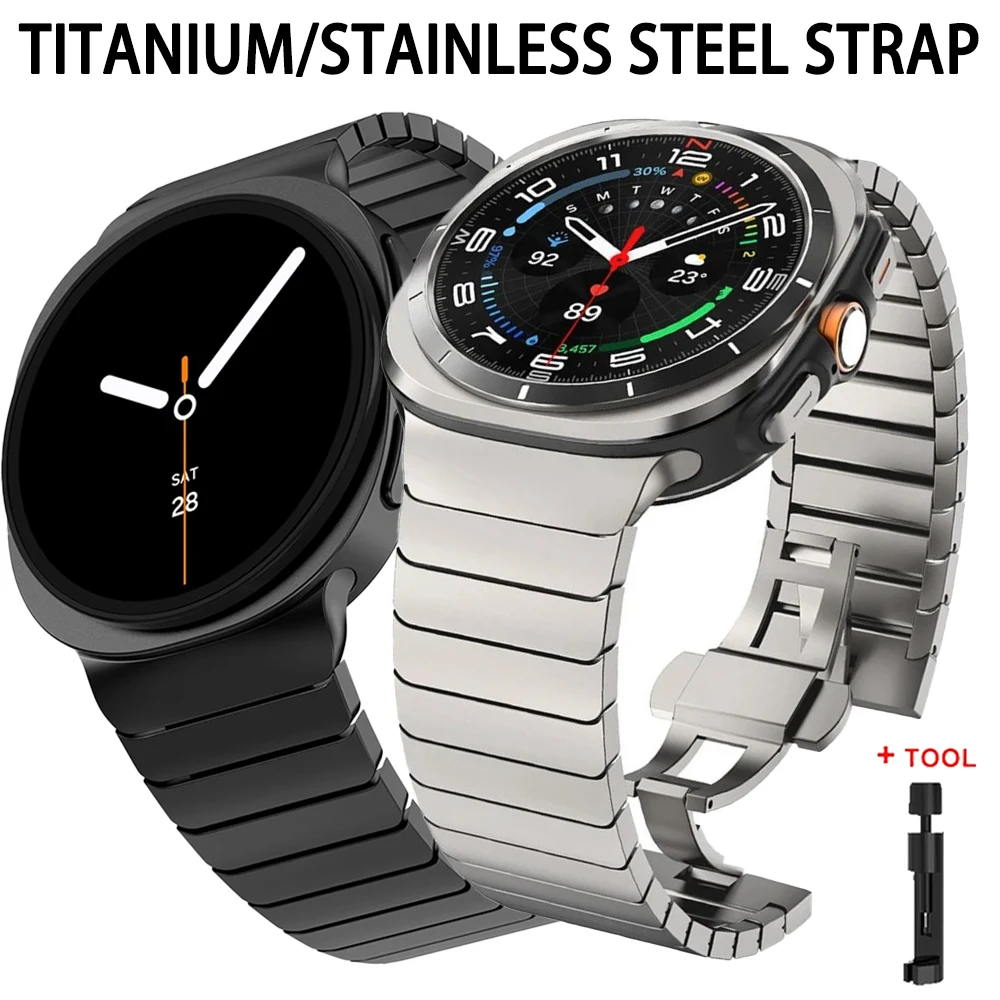 Titan/Edelstahl Armband für Samsung Galaxy Watch 8 40/44mm 8classic 46mm Metallband für Galaxy Watch 7-8Ultra 47 Armband