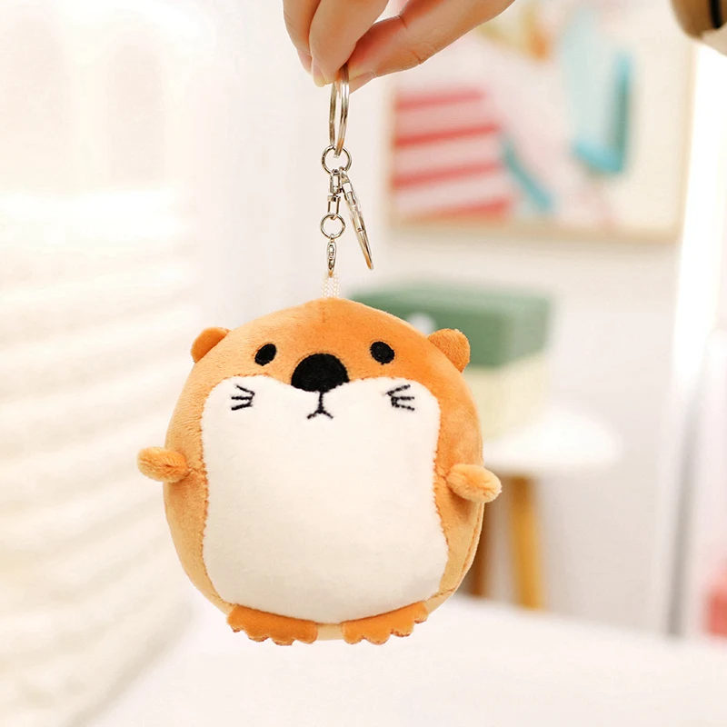 Kawaii Mini Sea Otter Plush Pendants Soft Stuffed Cartoon Sea Otter Toys Cute Keychain Backpack Decor Funny Gift To Children