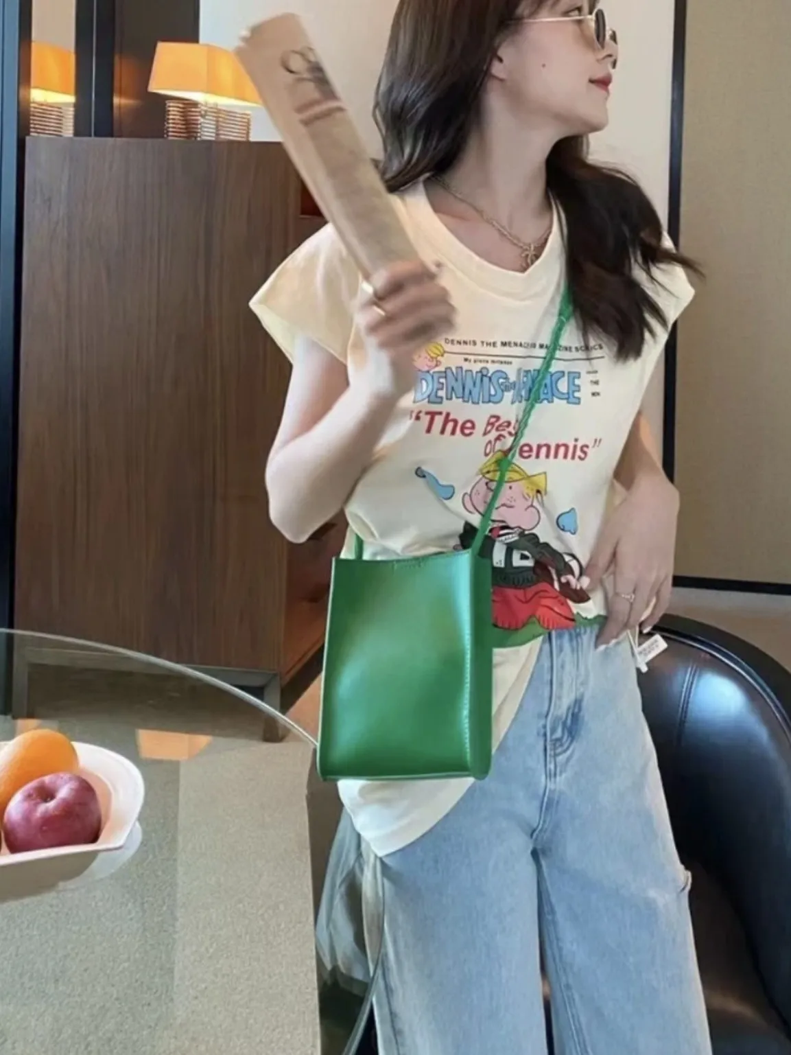 

Классическая квадратная сумка FIRMRANCH, гендерно нейтральный завязанный плечевой ремень, дизайн, чистый цвет, портативный замшевый кошелек через плечо для мобильного телефона